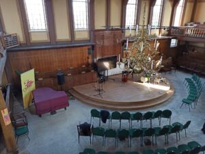 Interieur van de Doopsgezinde Vermaning in Zaandam, speelplek van Jazz Inverdan